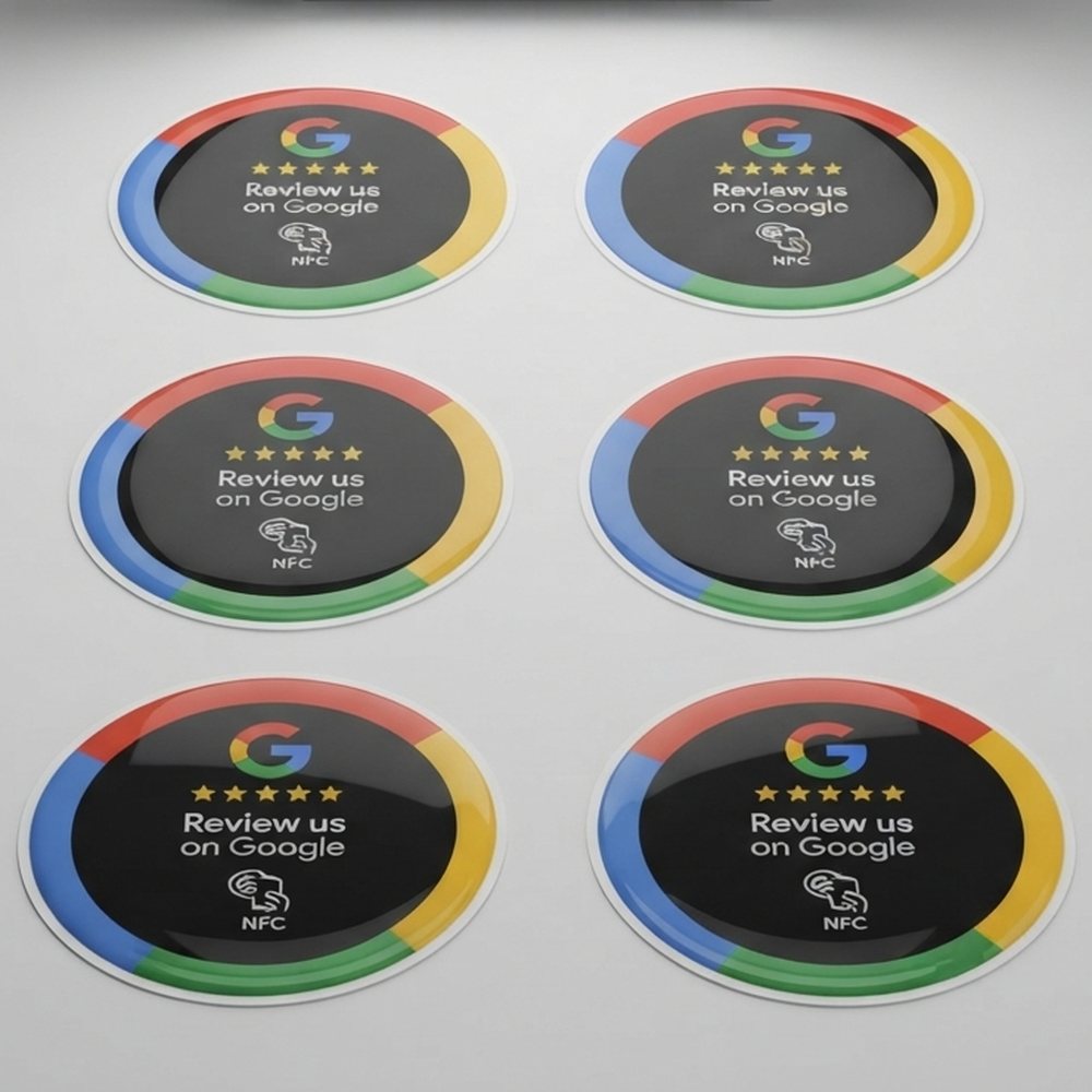 Pegatina NFC redonda para reseñas de Google